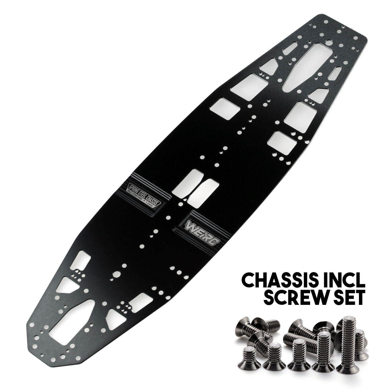 WEiRC Schumacher Mi10用1.2mm DLCスチールシャーシ WeiRC DLC Steel Chassis 1.2mm for Schumacher Mi10 (167 g) incl